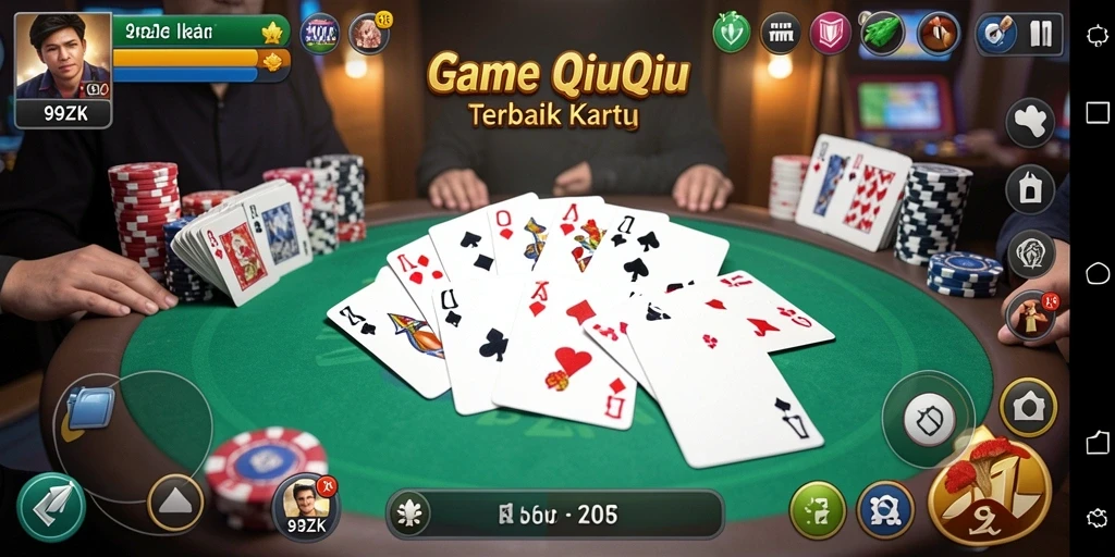 Screenshot gameplay 99ZK menampilkan momen seru bermain QiuQiu.