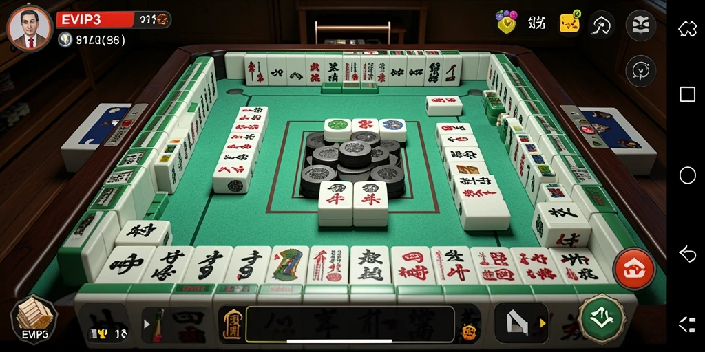 Tampilan gameplay EVIP3 yang menarik dan seru saat bermain Mahjong.