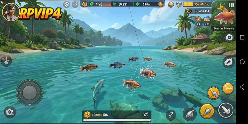 Screenshot utama <strong>RPVIP4</strong> menampilkan pengalaman memancing yang mendebarkan.